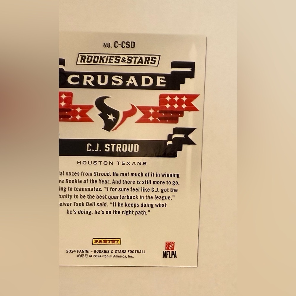 2024 Panini Rookies & Stars Crusade Card - Red and Silver CJ. Stroud # C-CSD - Picture 8 of 8